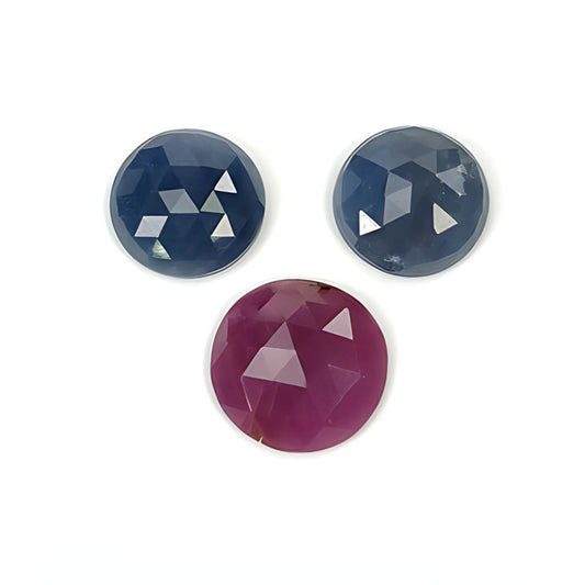 ruby, sapphire rose cut round shape