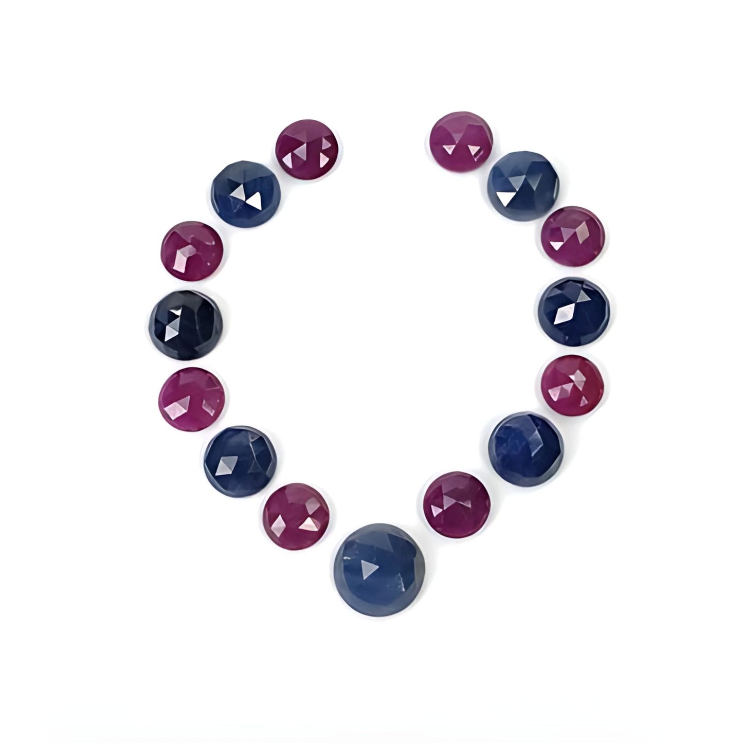 ruby, sapphire round rose cut