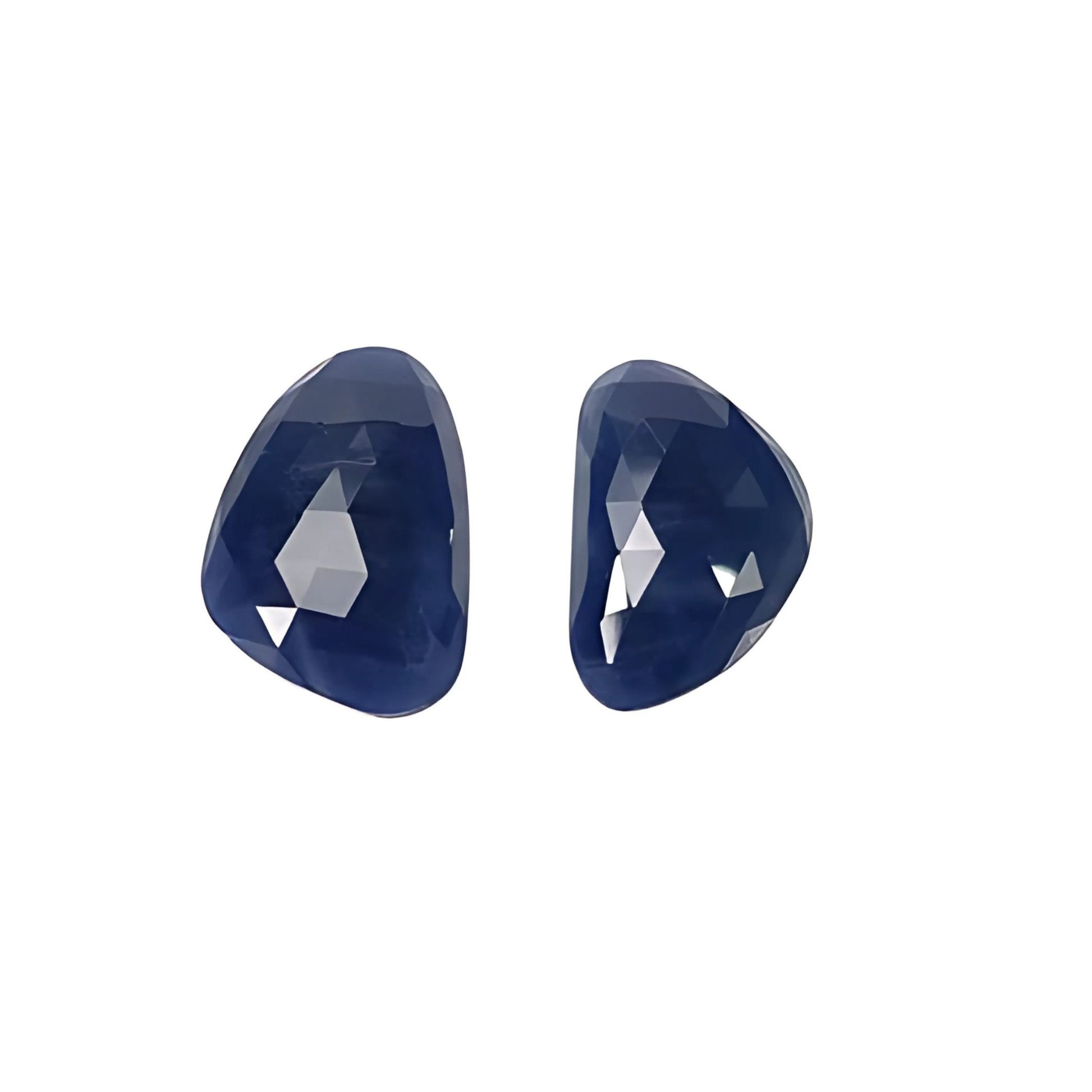 blue sapphire uneven rose cut