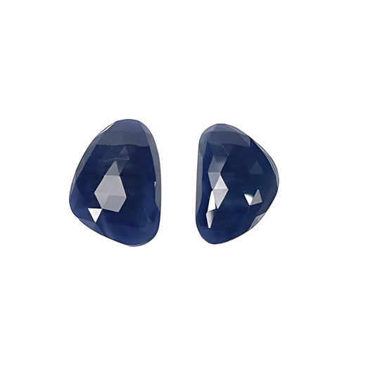 blue sapphire uneven rose cut