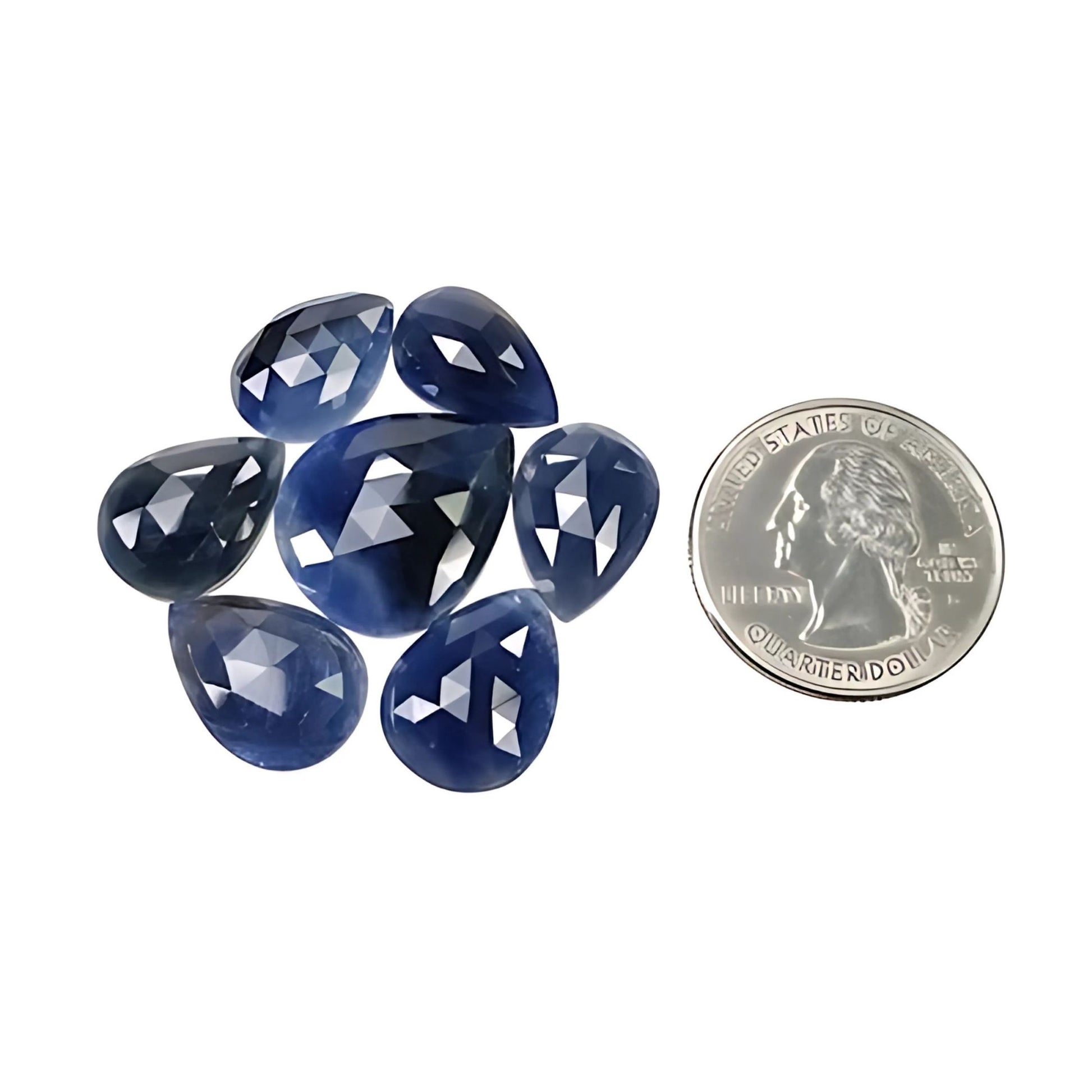 Saphir im Rosenschliff, Birnenform