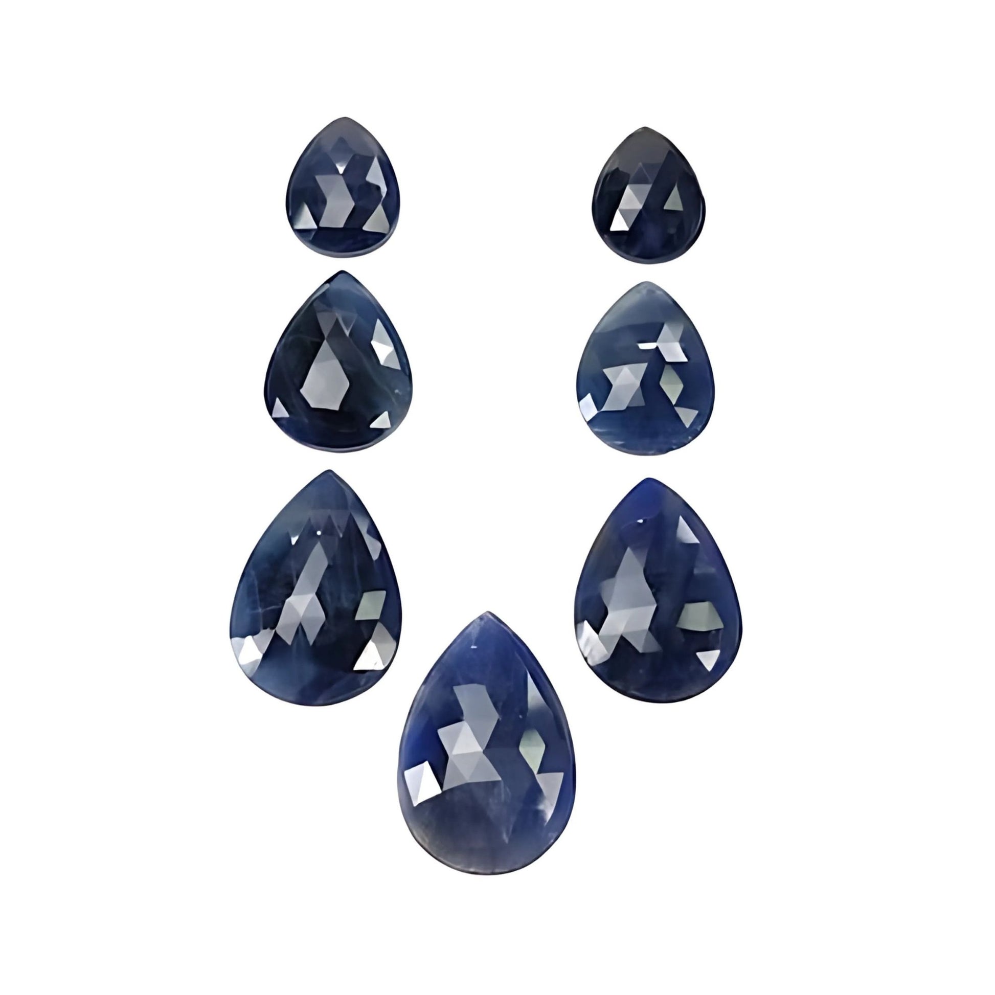 Blue Sapphire pear rose cut