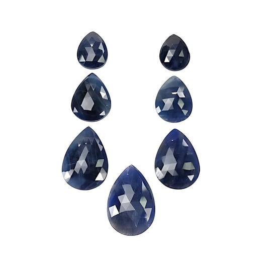 Blue Sapphire pear rose cut