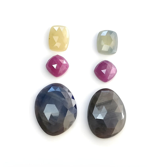 sapphire uneven rose cut