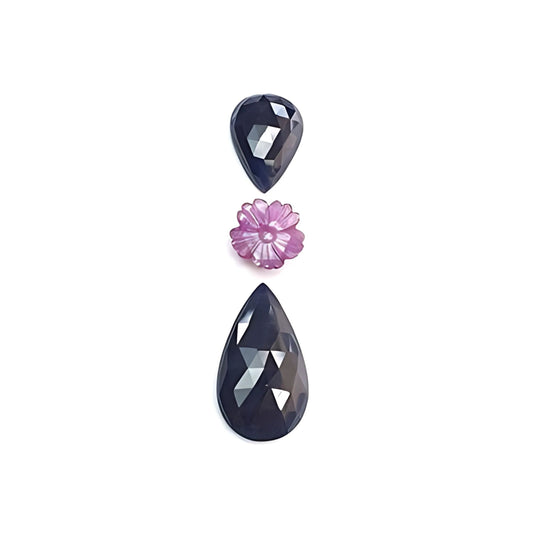 blue sapphire pear rose cut