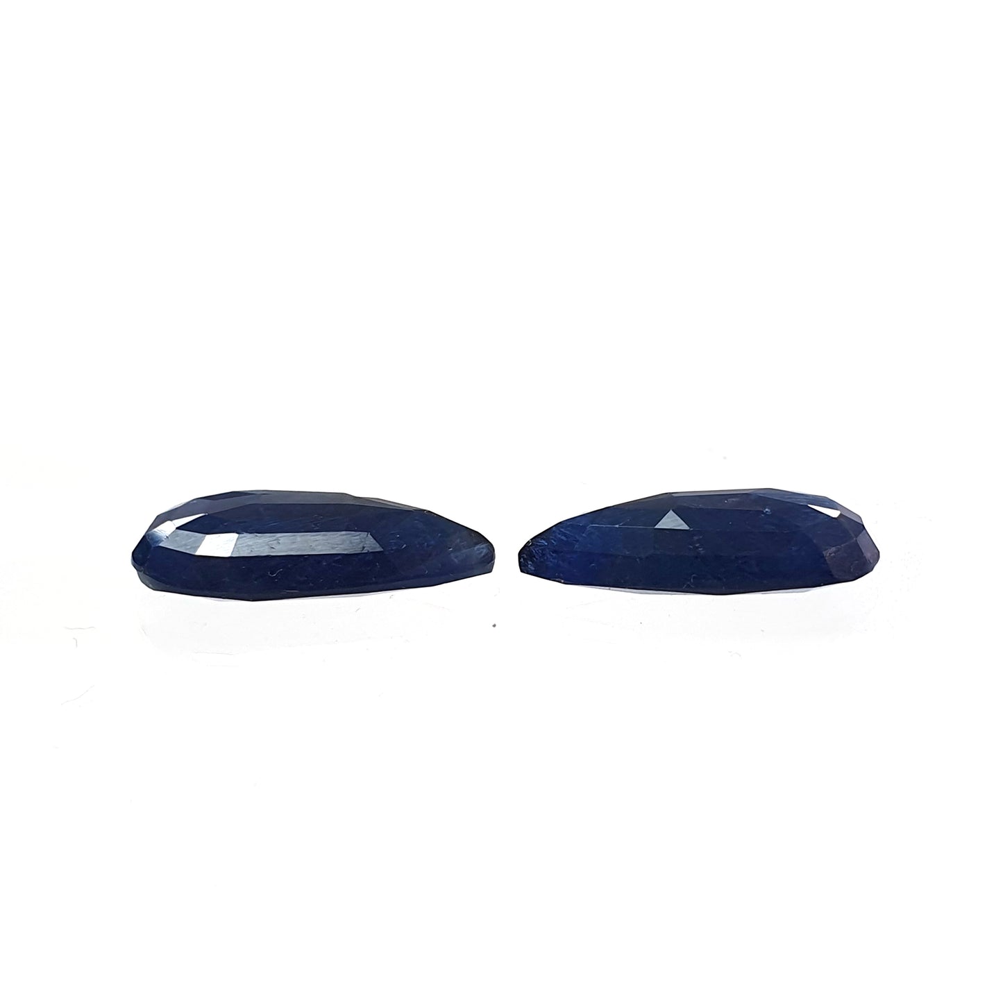 Blue Sapphire Gemstone Fancy Cut :21.70cts Natural Untreated  Sapphire Both Side Faceted Pear Shape Pair 20*11mm For Jewelry