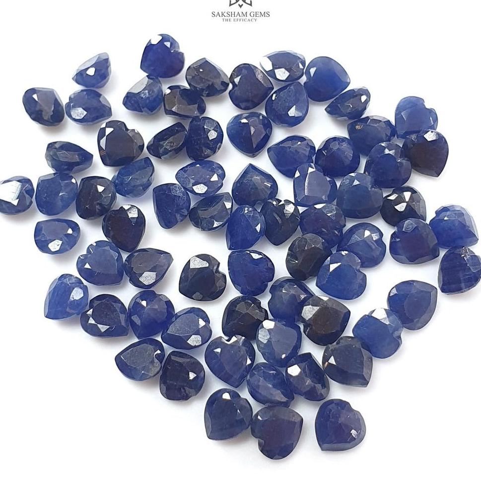 Blue Sapphire Heart Faceted Cut: 1.40cts Natural Untreated Unheated Sapphire Heart Shape Pair For Jewelry 5mm