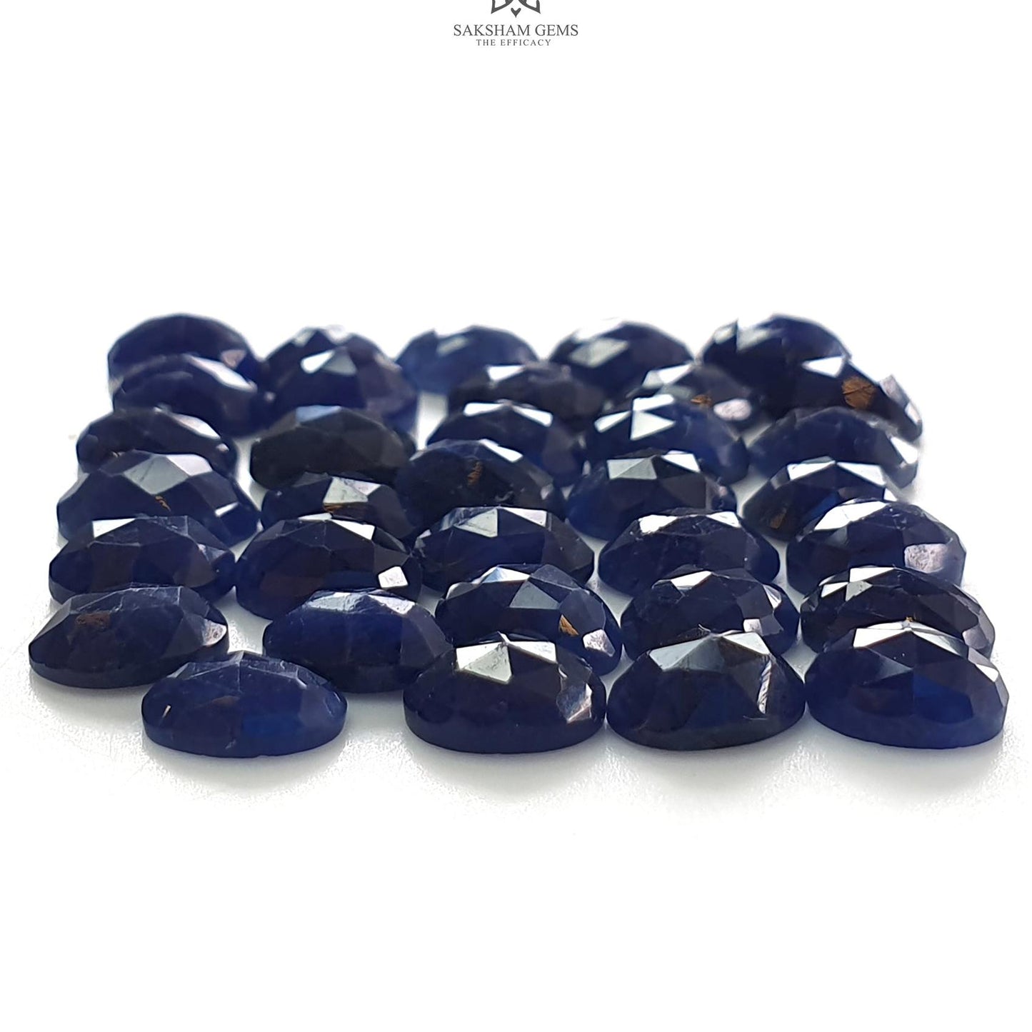 Blue Sapphire Checker Cut : 22.90cts Natural Untreated Sapphire Oval Shape 6*4mm 34pcs Lot