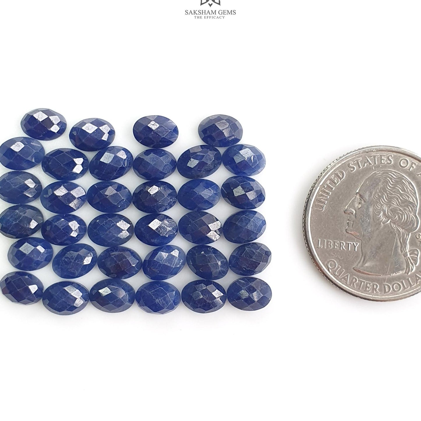 Blue Sapphire Checker Cut : 36.00cts Natural Untreated Sapphire Oval Shape 7*5mm 34pcs Lot