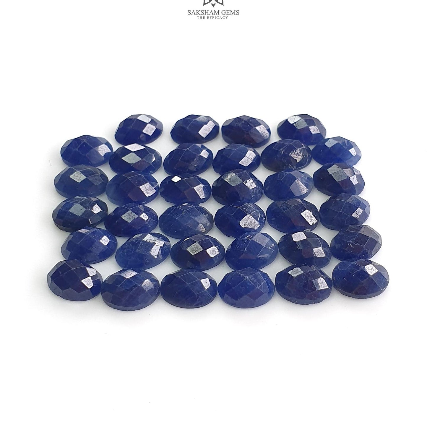 Blue Sapphire Checker Cut : 36.00cts Natural Untreated Sapphire Oval Shape 7*5mm 34pcs Lot