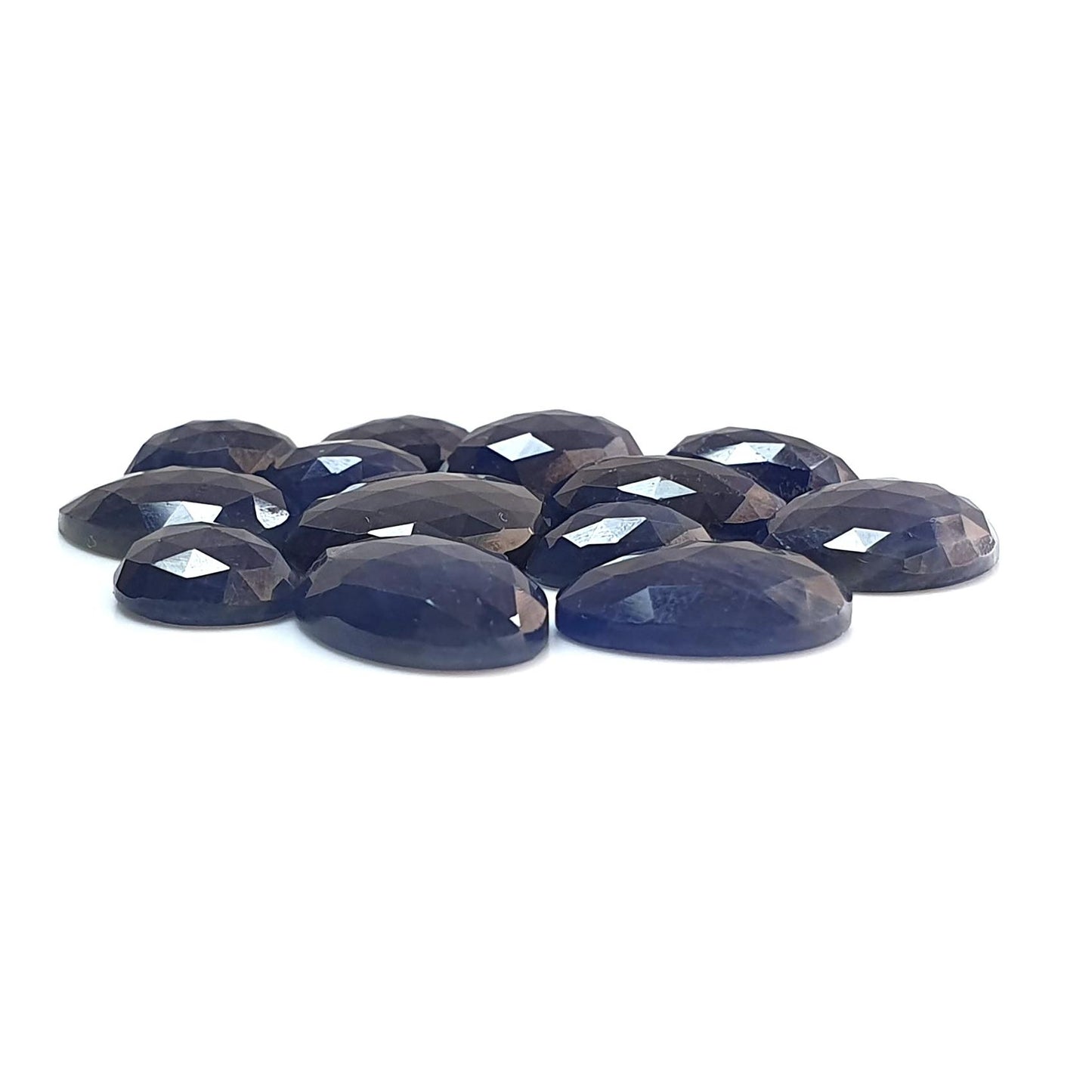 Blue, Pink Sapphire Gemstone Rose Cut Slices: Natural Untreated Unheated Sapphire Fancy Shape Faceted Lots for Jewelry September Birthstone