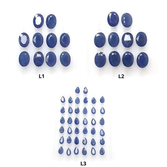 Blue Sapphire Gemstone Faceted Cut: Natural Untreated Unheated Sapphire Oval, Pear Shape Lots for Jewelry September Birthstone