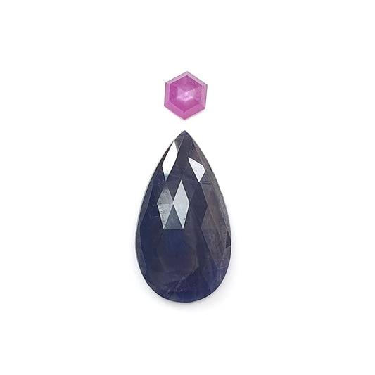 sapphire pear shape rose cut