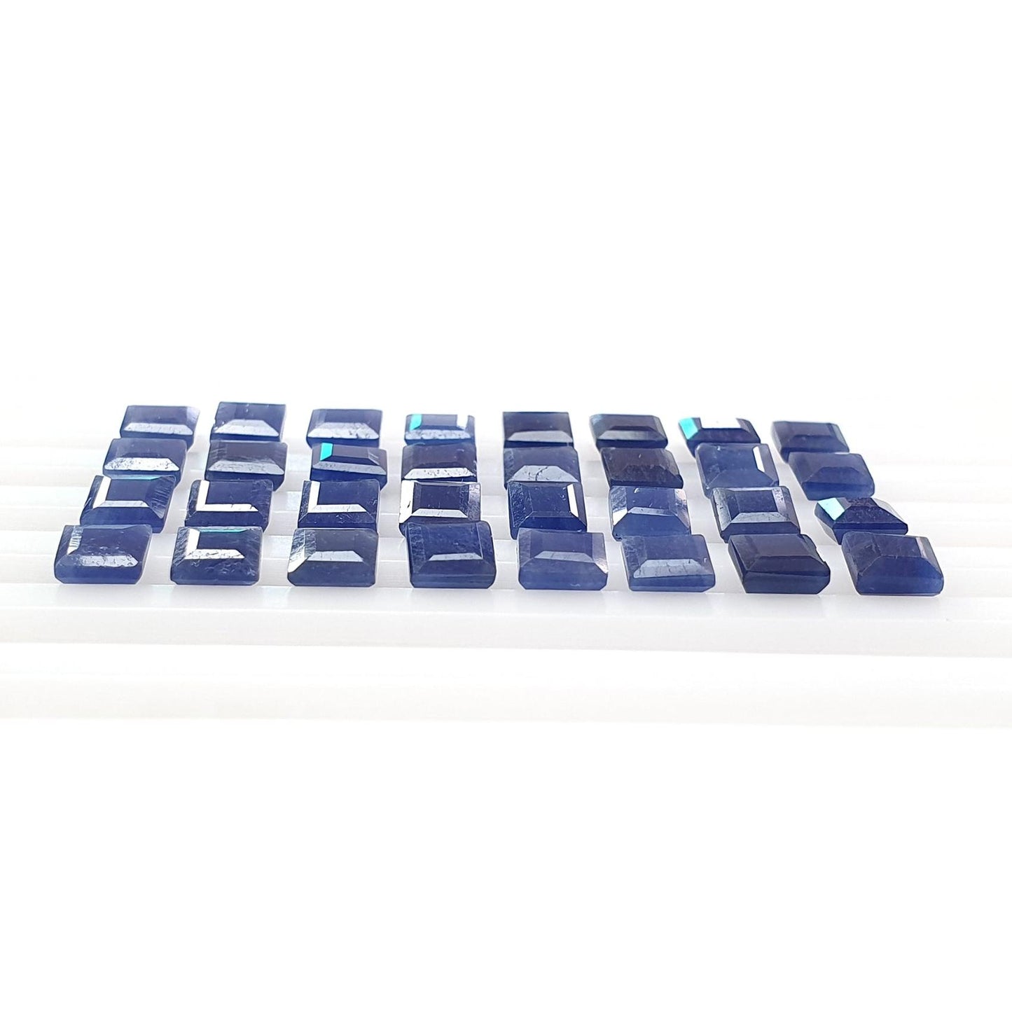 Blue Sapphire Gemstone Faceted Cut: 17.50cts Natural Untreated Sapphire Square Shape Faceted 4mm 32pcs Lot September Birthstone