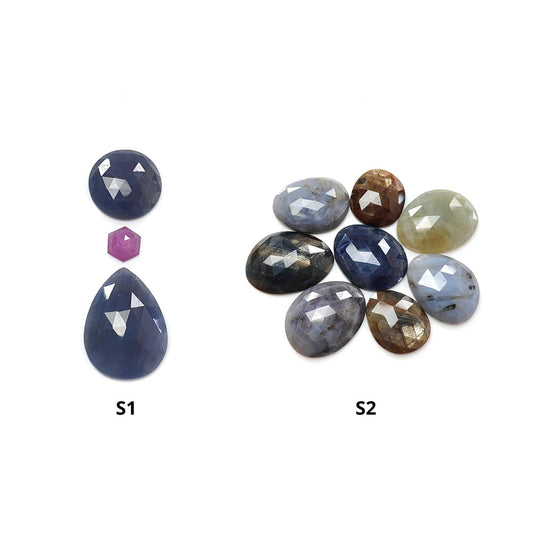 Multi Sapphire Rose Cut Slices
