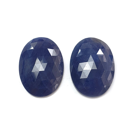 Blue Sapphire Oval Rose Cut Slices