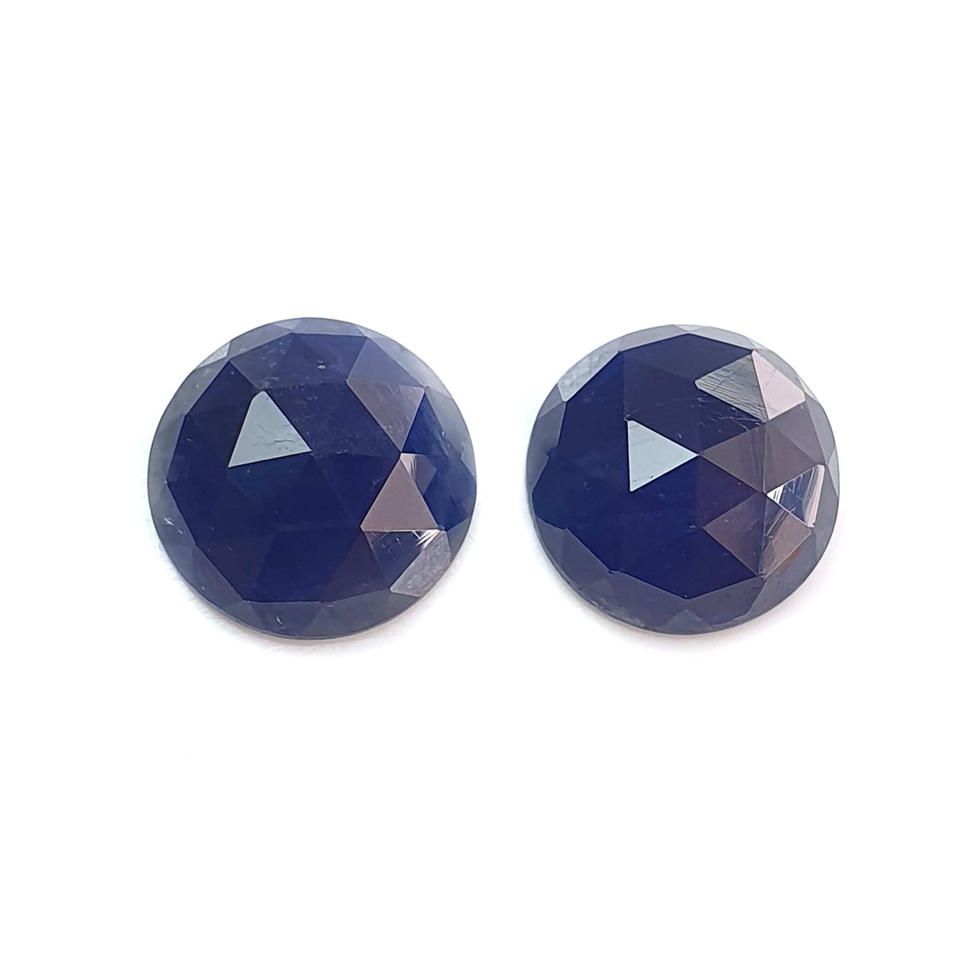 blue sapphire round shape rose cut gemstone