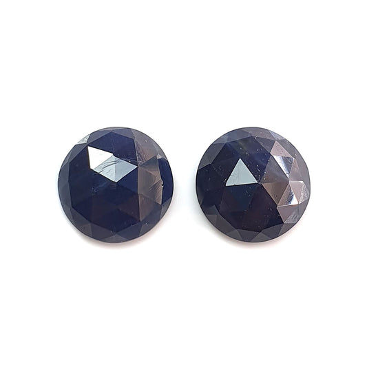 blue sapphire round shape rose cut