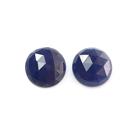 blue sapphire round shape rose cut gemstone