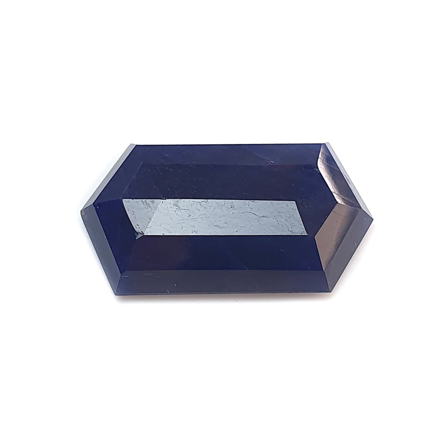 21.45cts Natural Untreated Blue Sapphire Gemstone Hexagon Faceted Cut 24*13mm