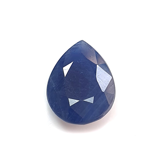 blue sapphire pear shape faceted cut gemstone