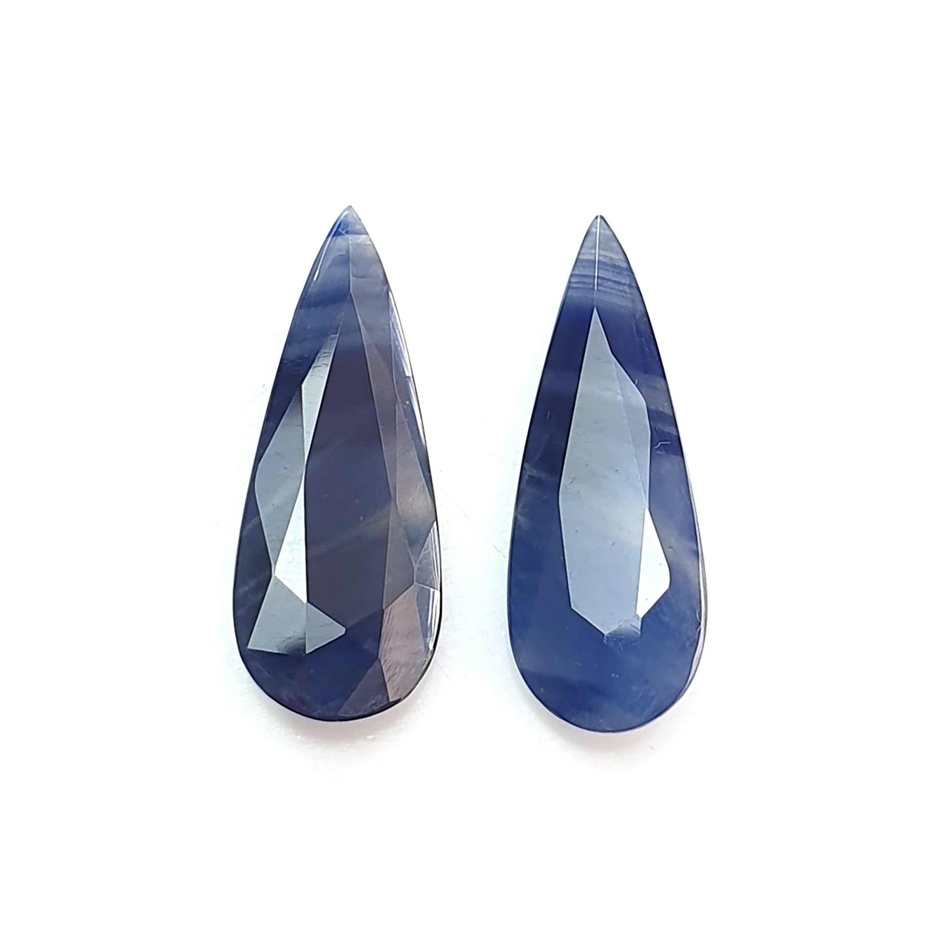 blue sapphire pear shape faceted cut