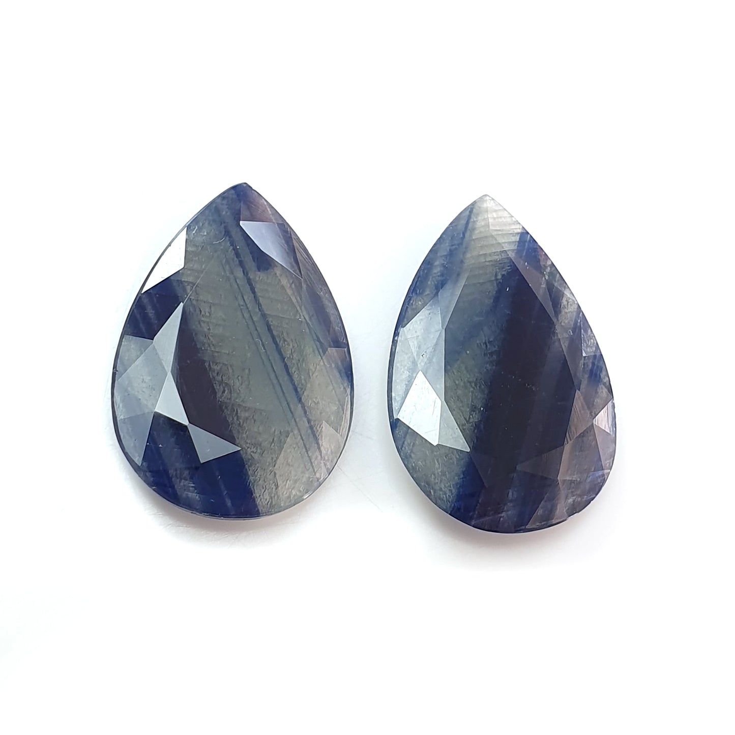 multi sapphire pear shape faceted cut