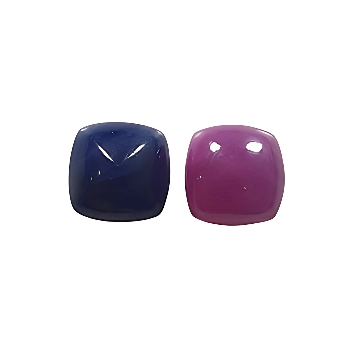 Cabochon rubis et saphir bleu