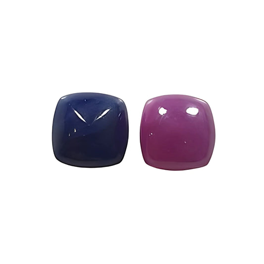 Cabochon rubis et saphir bleu