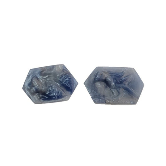 Sapphire Bird & Fish Sculpture Carving