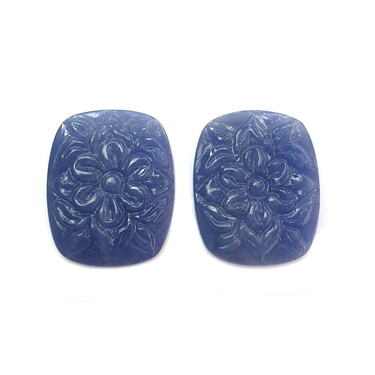 Blue Sapphire Cushion Carving