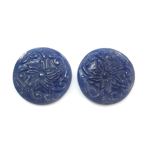 Blue Sapphire Round Carving