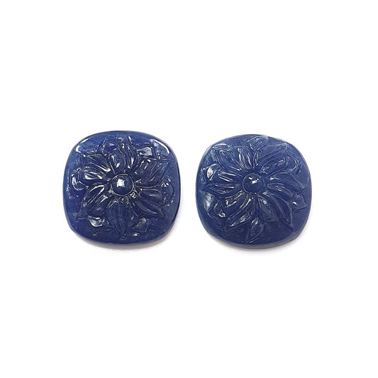 blue sapphire cushion carving