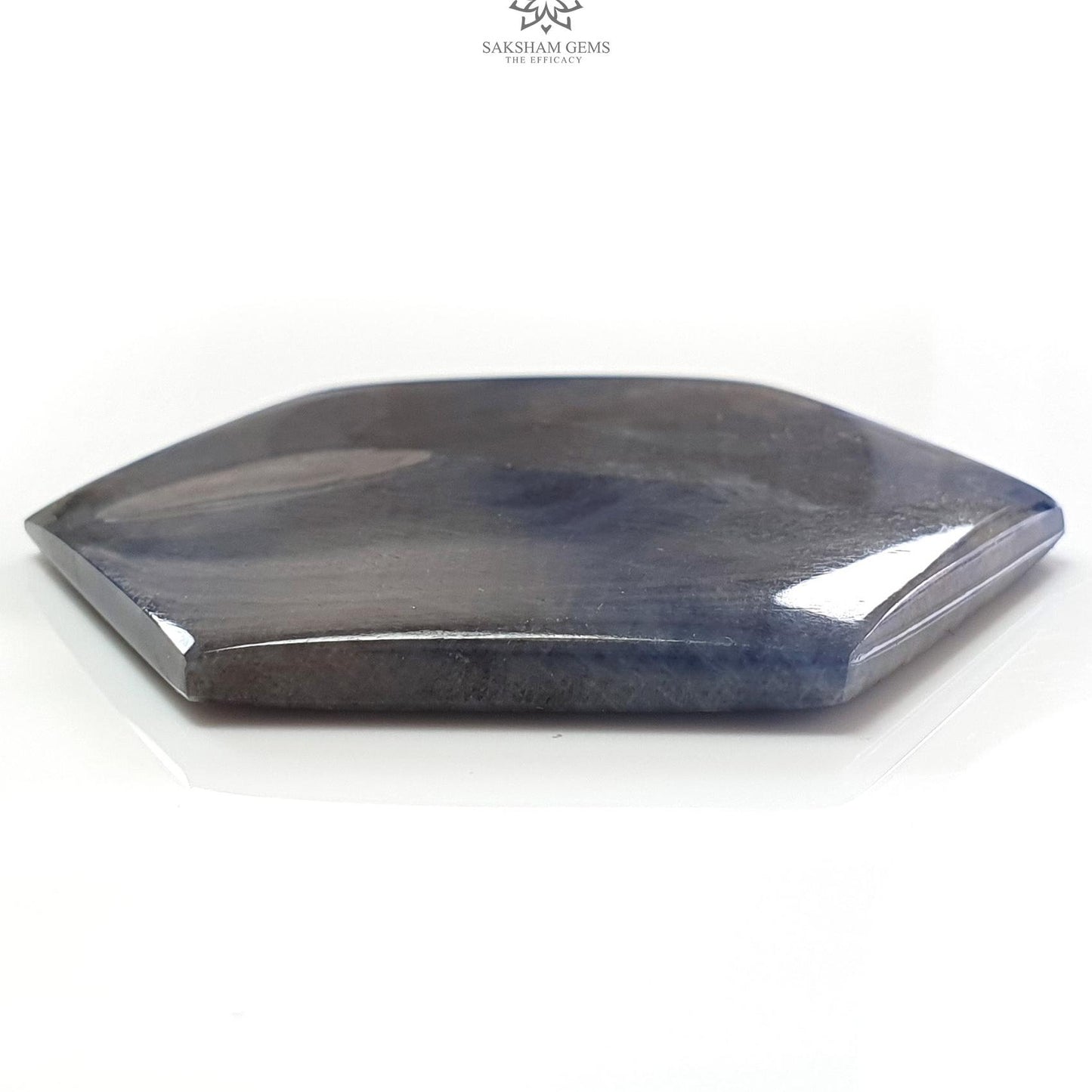 BLUE SAPPHIRE Gemstone Trapiche Specimen : 229.20cts Natural Untreated Unheated Blue Gray Sapphire Hexagon Corundum Rough Specimen 63*54mm