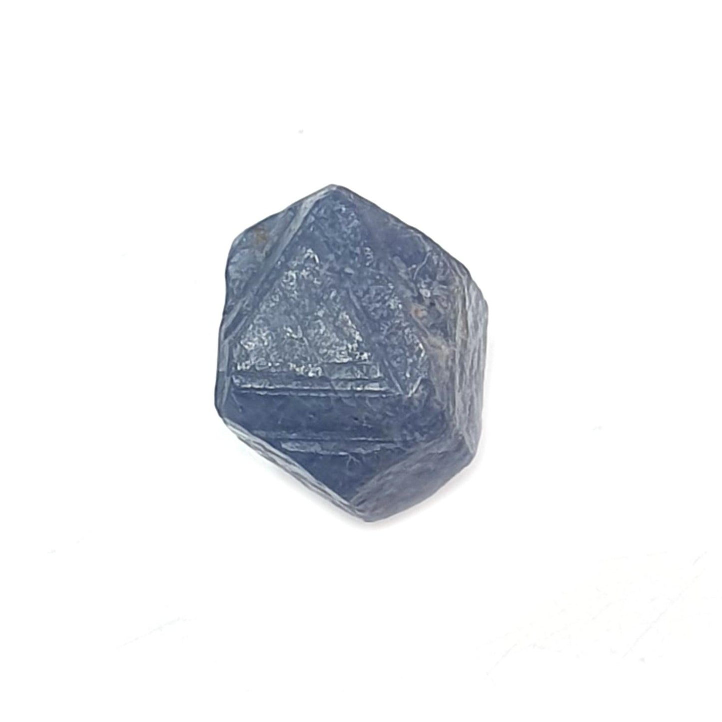 Record Keeper Blue Sapphire Gemstone Crystal: Natural Untreated Unheated Triangle Formative Healing Sapphire Rough Specimen 1pc