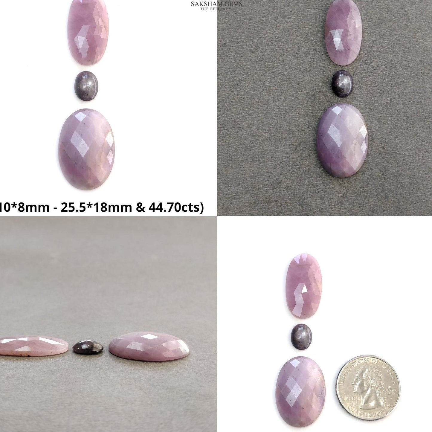 Pink & Blue Sapphire Gemstone Rose Cut : Natural Untreated Unheated Pear Oval And Marquise Shape 3pcs Sets For Jewelry