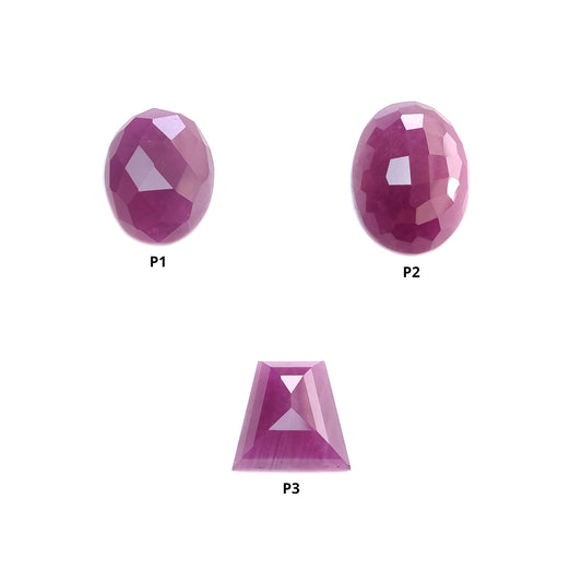 Purple Pink Sapphire Gemstone Normal Checker & Hammer Cut : Natural Untreated Unheated Sapphire Oval Uneven Shape