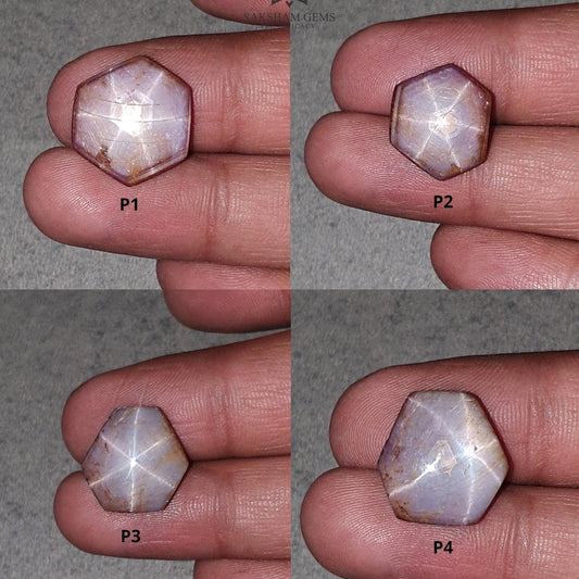 Milky Star Ruby Gemstone Cabochon : 15cts - 17cts Natural Untreated Unheated 6Ray Star Ruby Hexagon Shape
