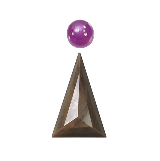 chocolate sapphire triangle faceted cut