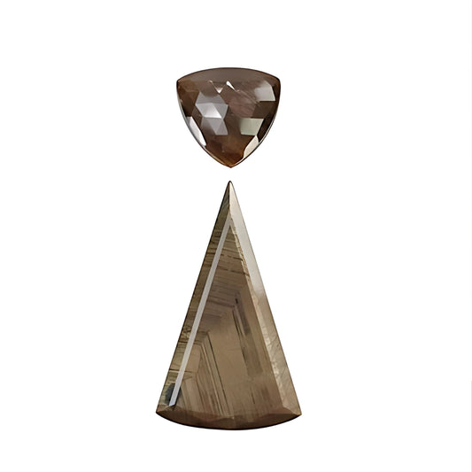 chocolate sapphire triangle faceted cut