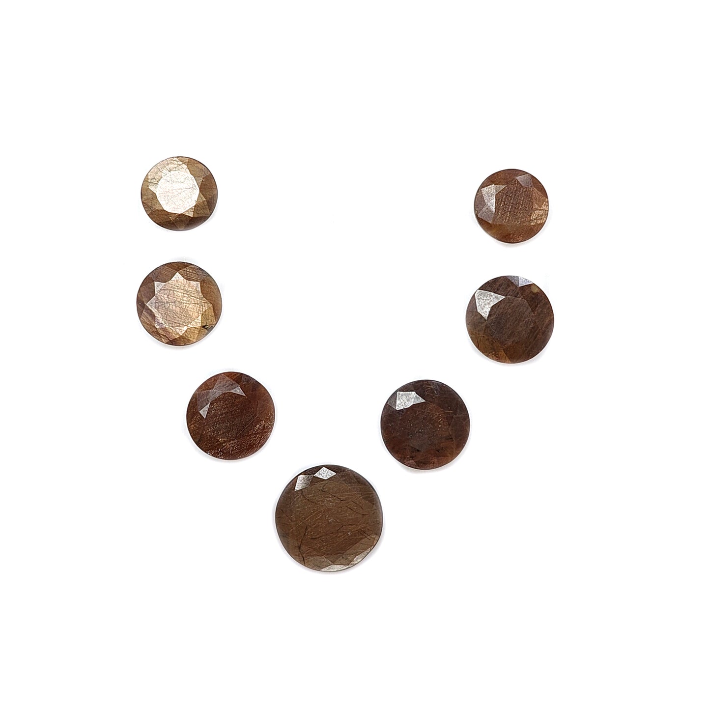 chocolate sapphire round faceted Cut