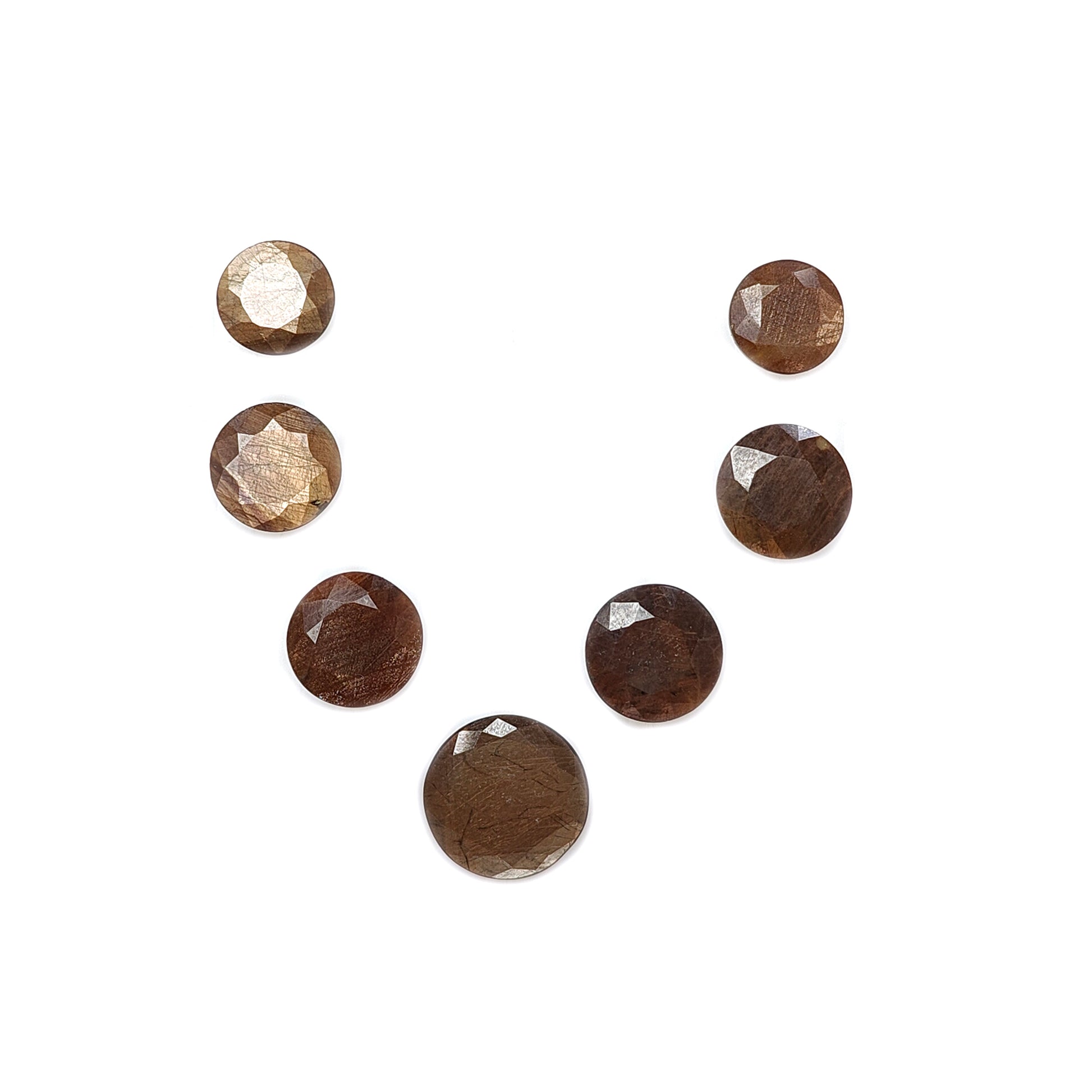 chocolate sapphire round faceted Cut