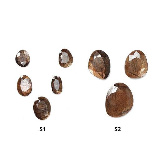 Golden Brown Chocolate Sapphire Gemstone Faceted Cut: Natural Untreated Unheated Sapphire Fancy Shape 3pcs, 5pcs Set for Jewelry