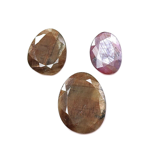 Golden Brown & Pink Sapphire Cut