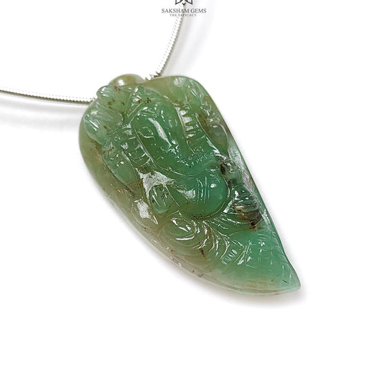 Emerald Gemstone Carving Loose Beads 39.50cts