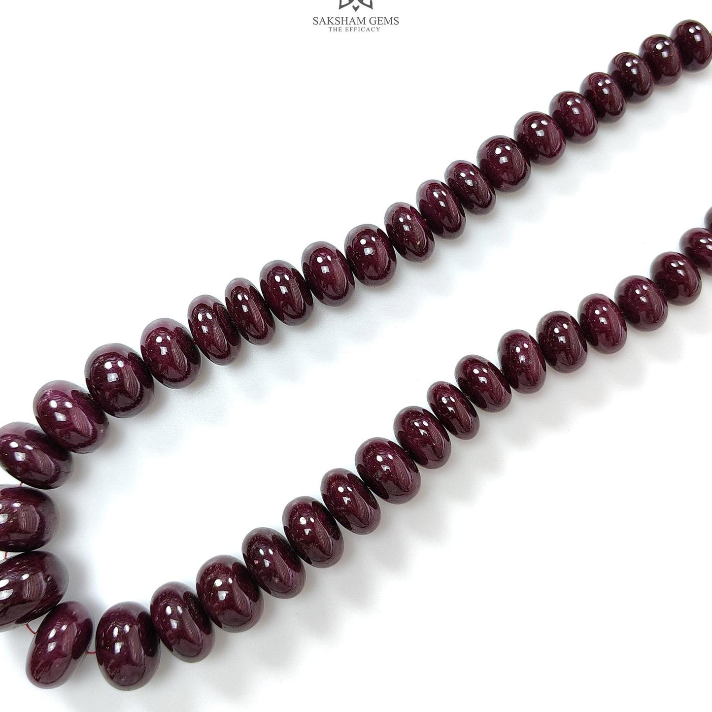 Ruby Gemstone Rondelle Necklace : 2239.90cts Natural Untreated Red Ruby Plain 15mm-29mm 20"