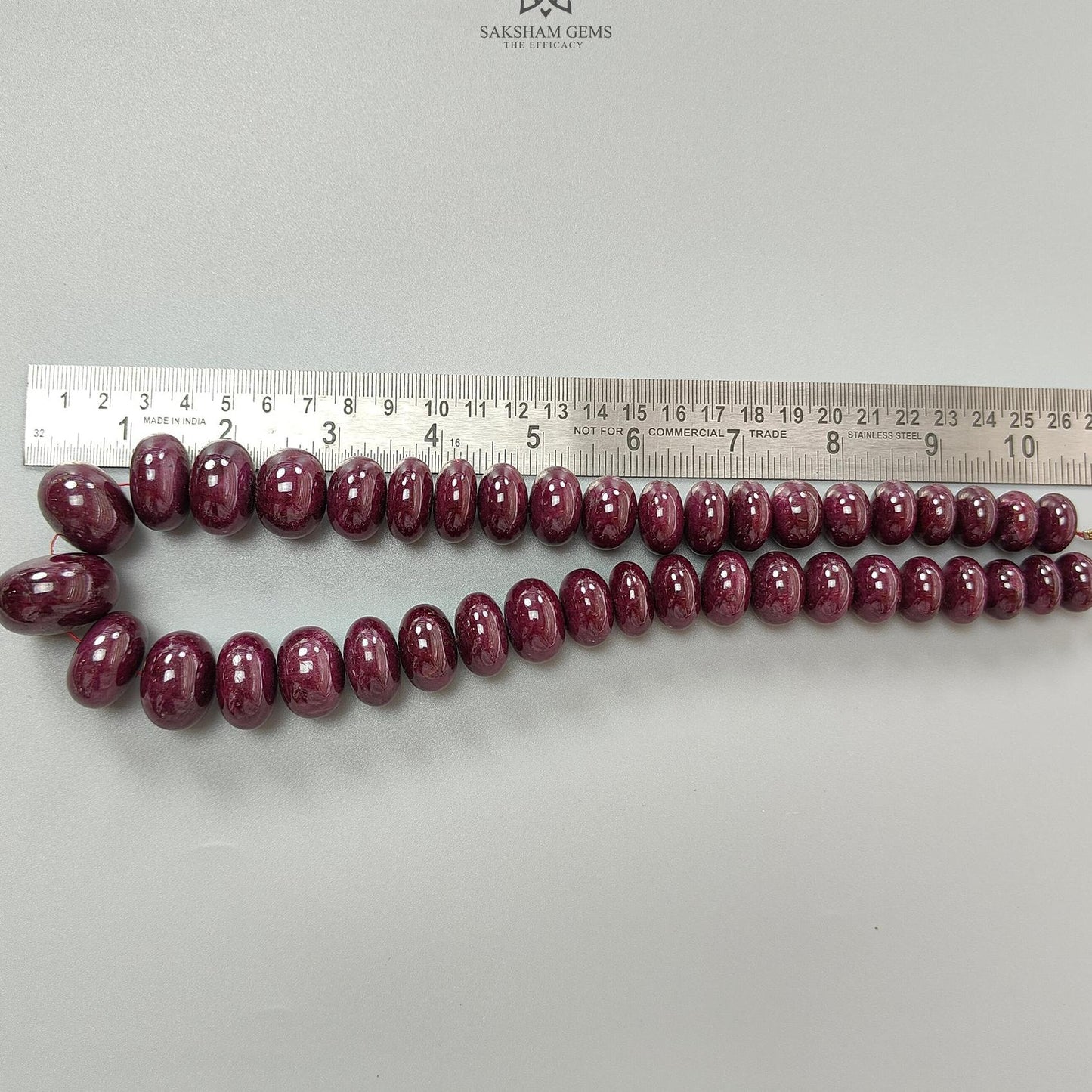 Ruby Gemstone Rondelle Necklace : 2239.90cts Natural Untreated Red Ruby Plain 15mm-29mm 20"