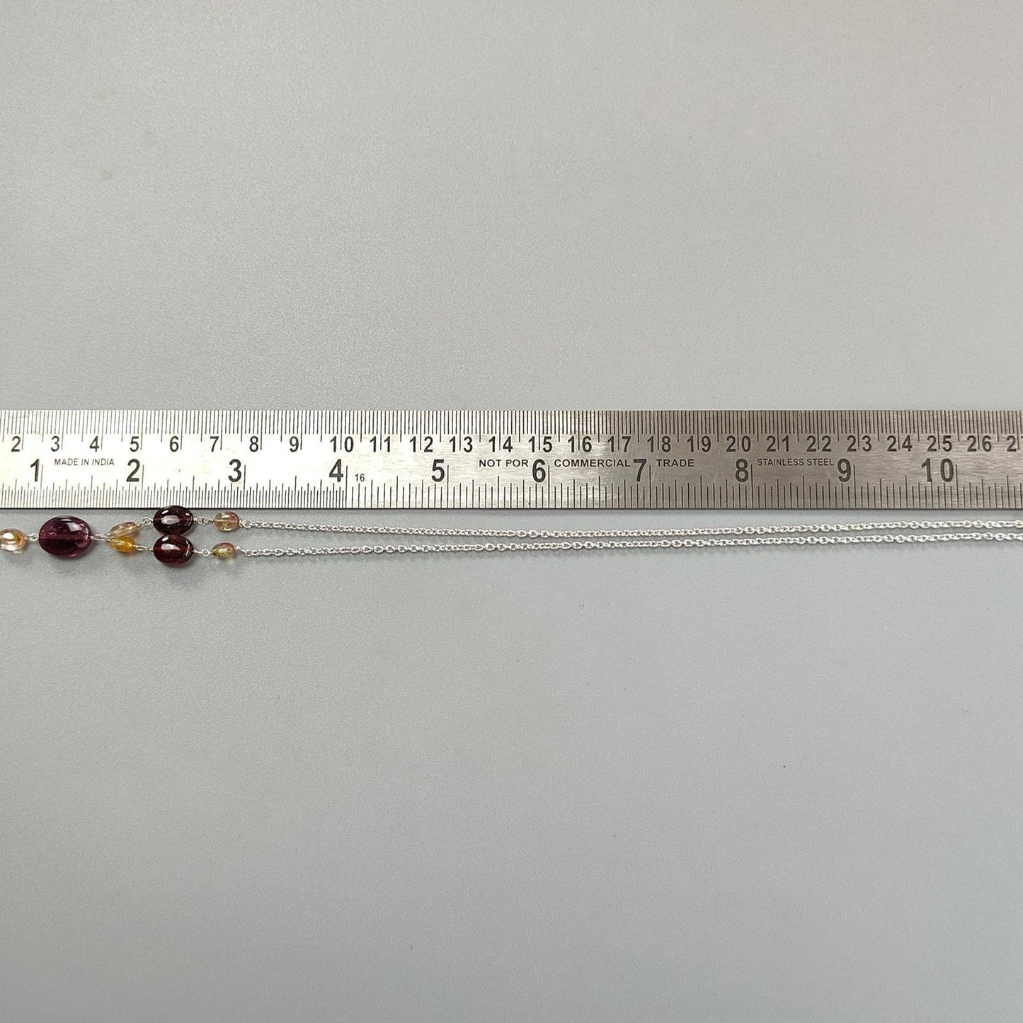 Rubellite Pink Tourmaline Beads Chain Necklace: 45.50cts Natural Untreated Tourmaline 925 Sterling Silver Plain Oval 6*4.5mm - 13*10mm 22"