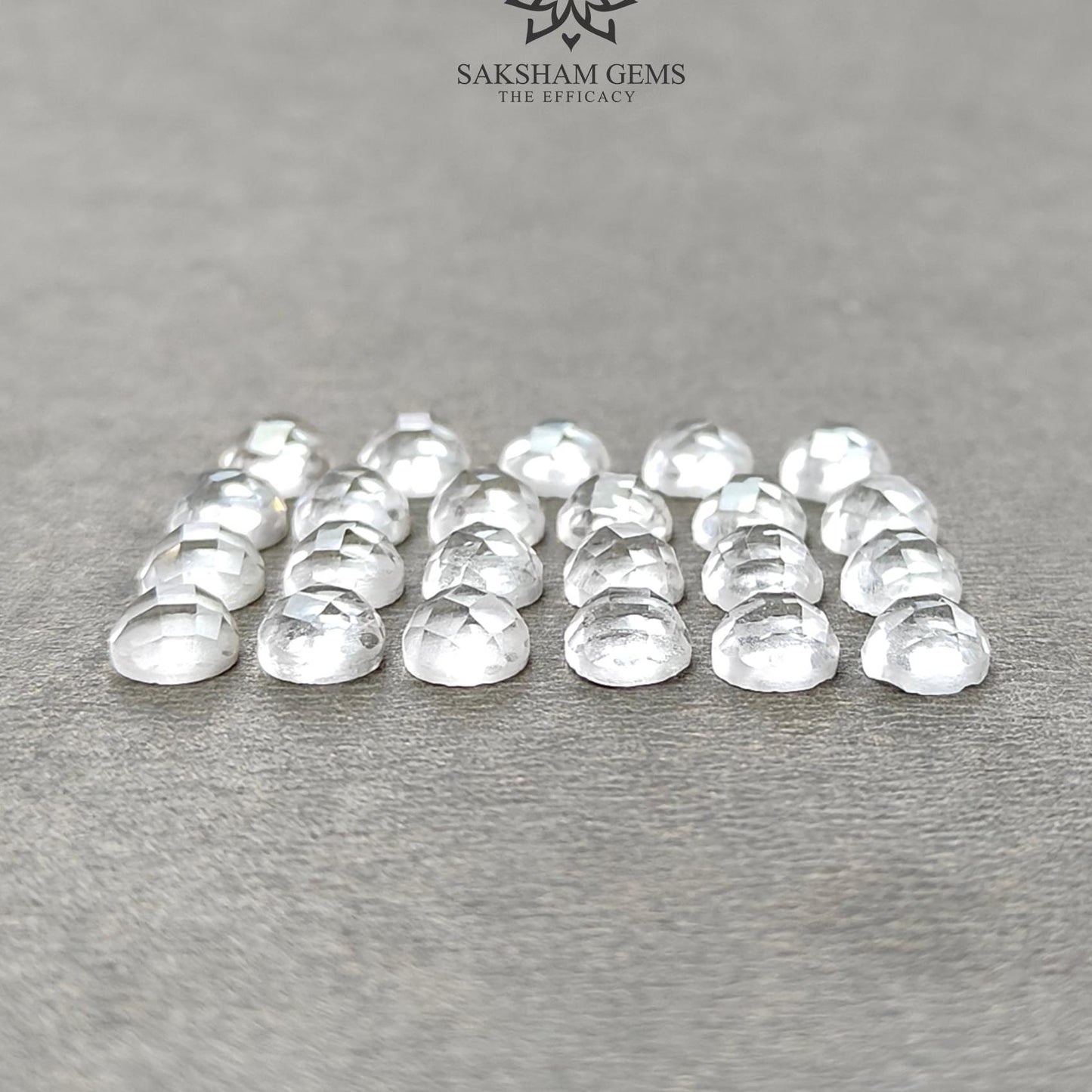 Crystal Quartz Gemstone Checker Cut : 13.70cts Natural White Quartz Gemstone Faceted Round Shape 5mm 23pcs Lot