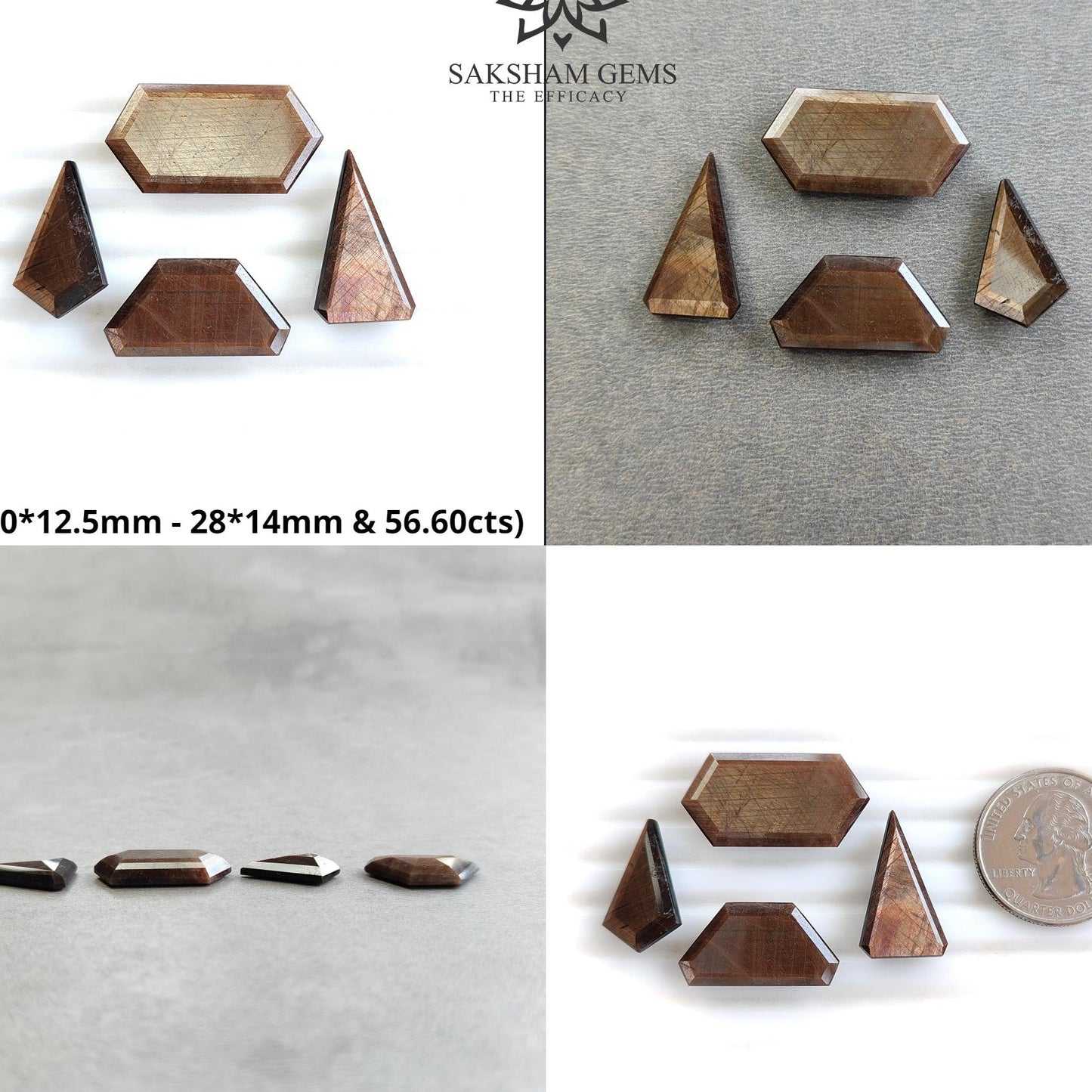 Golden Brown Chocolate Sapphire Gemstone Normal Cut : Natural Untreated Sheen Sapphire Triangle Uneven Shape Sets